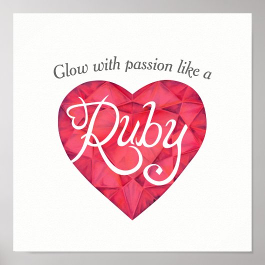 Gloed met passie als een poster van de Ruby-kunst (Voorkant)
