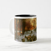 Gloed met tint van avonduren tweekleurige koffiemok (Voorkant links)