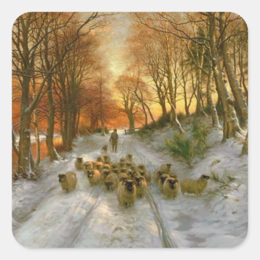 Gloed met tint van avonduren vierkante sticker (Voorkant)