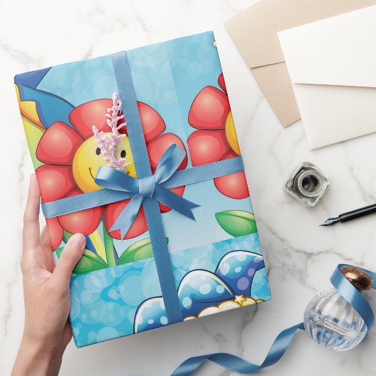 Gloed met vloerkleppapier cadeaupapier