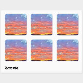 Gloed na zonsondergang vierkante sticker (Vel)