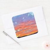 Gloed na zonsondergang vierkante sticker (Envelop)