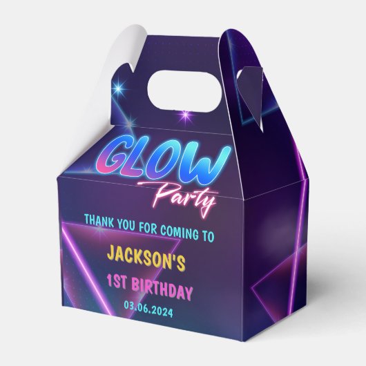 Gloed Neon Lights Bedankt Verjaardagsfeest Bedankdoosjes (Voorkant Zijde)