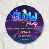 Gloed Neon Lights Bedankt Verjaardagsfeest Bedankjes Labels (Voorkant)