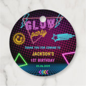 Gloed Neon Lights Bedankt Verjaardagsfeest Bedankjes Labels (Achterkant)
