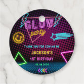 Gloed Neon Lights Bedankt Verjaardagsfeest Bedankjes Labels (Voorkant)