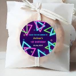 Gloed Neon Lights Bedankt Verjaardagsfeest Bedankjes Labels