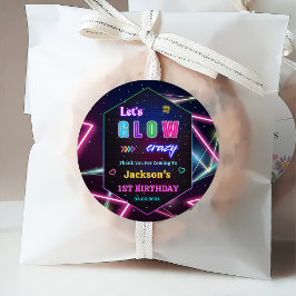 Gloed Neon Lights Bedankt Verjaardagsfeest Bedankjes Labels