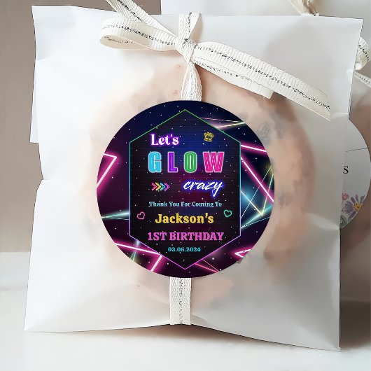 Gloed Neon Lights Bedankt Verjaardagsfeest Bedankjes Labels