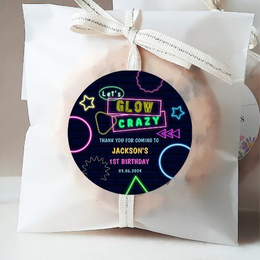 Gloed Neon Lights Bedankt Verjaardagsfeest Bedankjes Labels