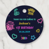 Gloed Neon Lights Bedankt Verjaardagsfeest Bedankjes Labels (Voorkant)