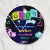Gloed Neon Lights Bedankt Verjaardagsfeest Bedankjes Labels (Achterkant)
