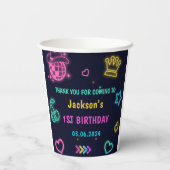 Gloed Neon Lights Bedankt Verjaardagsfeest Papieren Bekers (Achterkant)