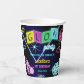 Gloed Neon Lights Bedankt Verjaardagsfeest Papieren Bekers (Achterkant)
