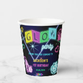 Gloed Neon Lights Bedankt Verjaardagsfeest Papieren Bekers (Voorkant)