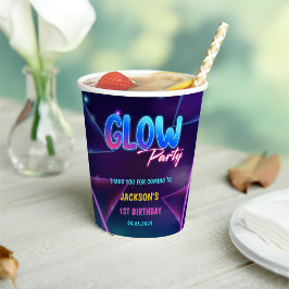 Gloed Neon Lights Bedankt Verjaardagsfeest Papieren Bekers