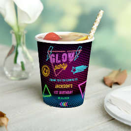 Gloed Neon Lights Bedankt Verjaardagsfeest Papieren Bekers
