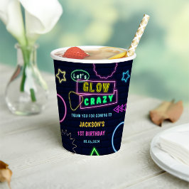 Gloed Neon Lights Bedankt Verjaardagsfeest Papieren Bekers