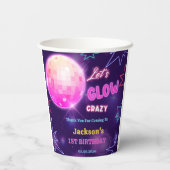 Gloed Neon Lights Bedankt Verjaardagsfeest Papieren Bekers (Achterkant)