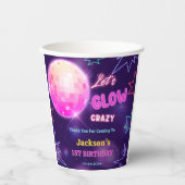 Gloed Neon Lights Bedankt Verjaardagsfeest Papieren Bekers (Voorkant)