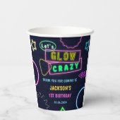 Gloed Neon Lights Bedankt Verjaardagsfeest Papieren Bekers (Achterkant)