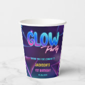 Gloed Neon Lights Bedankt Verjaardagsfeest Papieren Bekers (Achterkant)