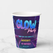 Gloed Neon Lights Bedankt Verjaardagsfeest Papieren Bekers (Voorkant)
