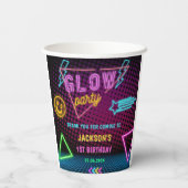 Gloed Neon Lights Bedankt Verjaardagsfeest Papieren Bekers (Achterkant)