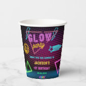 Gloed Neon Lights Bedankt Verjaardagsfeest Papieren Bekers (Voorkant)