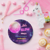 Gloed Neon Lights Bedankt Verjaardagsfeest Papieren Bordje (Feest)