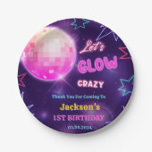 Gloed Neon Lights Bedankt Verjaardagsfeest Papieren Bordje (Voorkant)