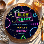 Gloed Neon Lights Bedankt Verjaardagsfeest Papieren Bordje