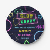 Gloed Neon Lights Bedankt Verjaardagsfeest Papieren Bordje (Voorkant)