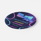 Gloed Neon Lights Bedankt Verjaardagsfeest Papieren Bordje (Gekanteld)