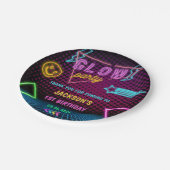 Gloed Neon Lights Bedankt Verjaardagsfeest Papieren Bordje (Gekanteld)