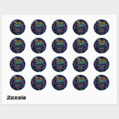 Gloed Neon Lights Bedankt Verjaardagsfeest Ronde Sticker (Vel)