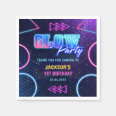 Gloed Neon Lights Bedankt Verjaardagsfeest Servet (Voorkant)