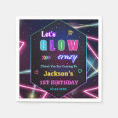 Gloed Neon Lights Bedankt Verjaardagsfeest Servet (Voorkant)