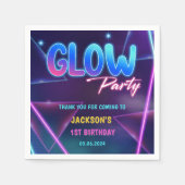 Gloed Neon Lights Bedankt Verjaardagsfeest Servet (Voorkant)