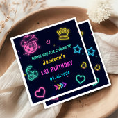 Gloed Neon Lights Bedankt Verjaardagsfeest Servet