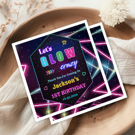 Gloed Neon Lights Bedankt Verjaardagsfeest Servet