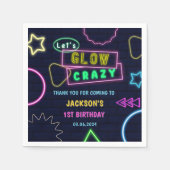 Gloed Neon Lights Bedankt Verjaardagsfeest Servet (Voorkant)