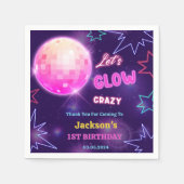 Gloed Neon Lights Bedankt Verjaardagsfeest Servet (Voorkant)