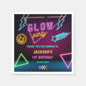 Gloed Neon Lights Bedankt Verjaardagsfeest Servet (Voorkant)