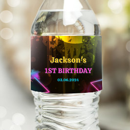 Gloed Neon Lights Bedankt Verjaardagsfeest Waterfles Etiket