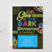 Gloed op het donkere kind verjaardagsfeest kaart (Voorkant)