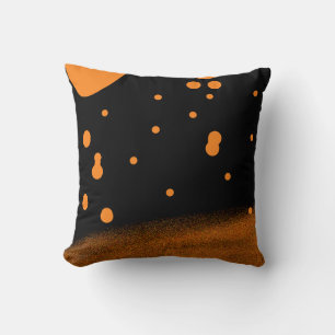 Gloed Oranje Drip Herfst Worp Kussen – Zwart en Or