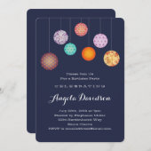 Gloed Paper Lantern Birthday Midnight Blue Kaart (Voorkant / Achterkant)