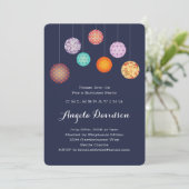 Gloed Paper Lantern Birthday Midnight Blue Kaart (Staand voorkant)