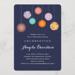 Gloed Paper Lantern Birthday Midnight Blue Kaart